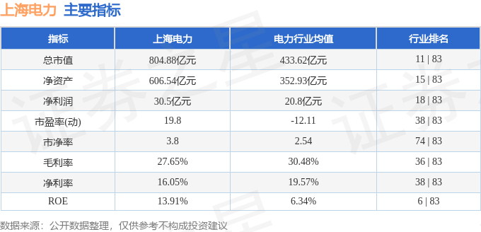股票行情快报：上海电力（600021）11月6日主力资金净卖出2.07亿元